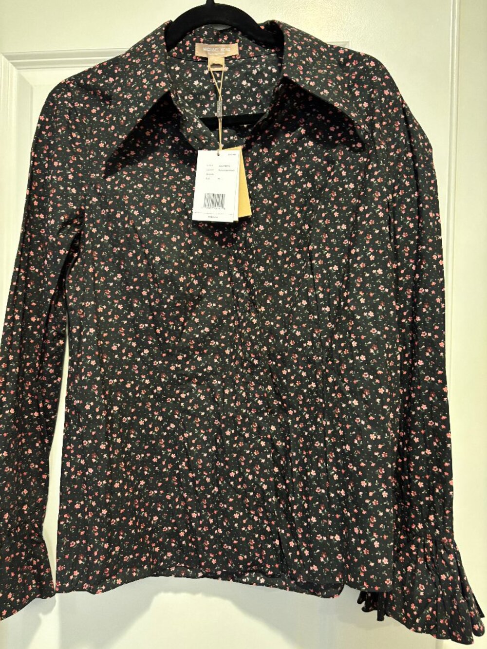 NWT Michael Kors Collection Blouse w/ bell/flutter sleeve Size 10 US